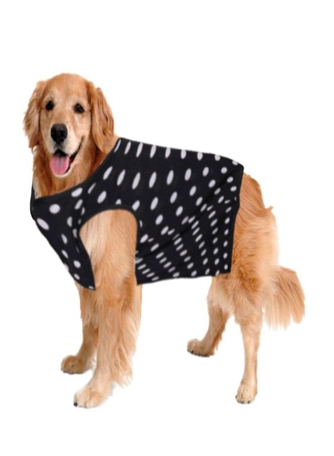 Sage Square Funky Soft Material Dog T-Shirt | Cool/Funky Print Pet | Soft Light Weight | Comfortable & Breathable Dog Clothing | Trendy Vest Outfit (XXXLarge - 30 inch) (Polka Black) - Image 1